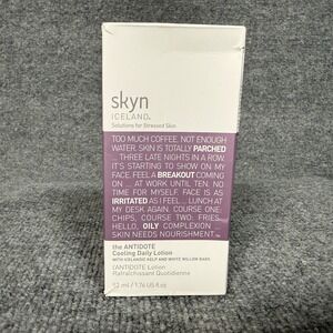 SKYN Iceland Solutions For Stressed Skin Moisturizer Cooling Daily Lotion 1.76oz